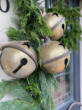 Load image into Gallery viewer, Jumbo Oversized Brushed Gold Sleigh Jingle Bell ~ Large 11.5" | Vintage Character