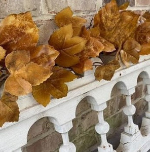 Old Maple Leaves 6ft Garland Fall Decor Aged Dried Leaves | Vintage Character
