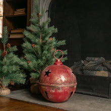 Load image into Gallery viewer, Jumbo Oversized Rustic Red Sleigh Jingle Bell ~ Extra Large 15.75&quot;