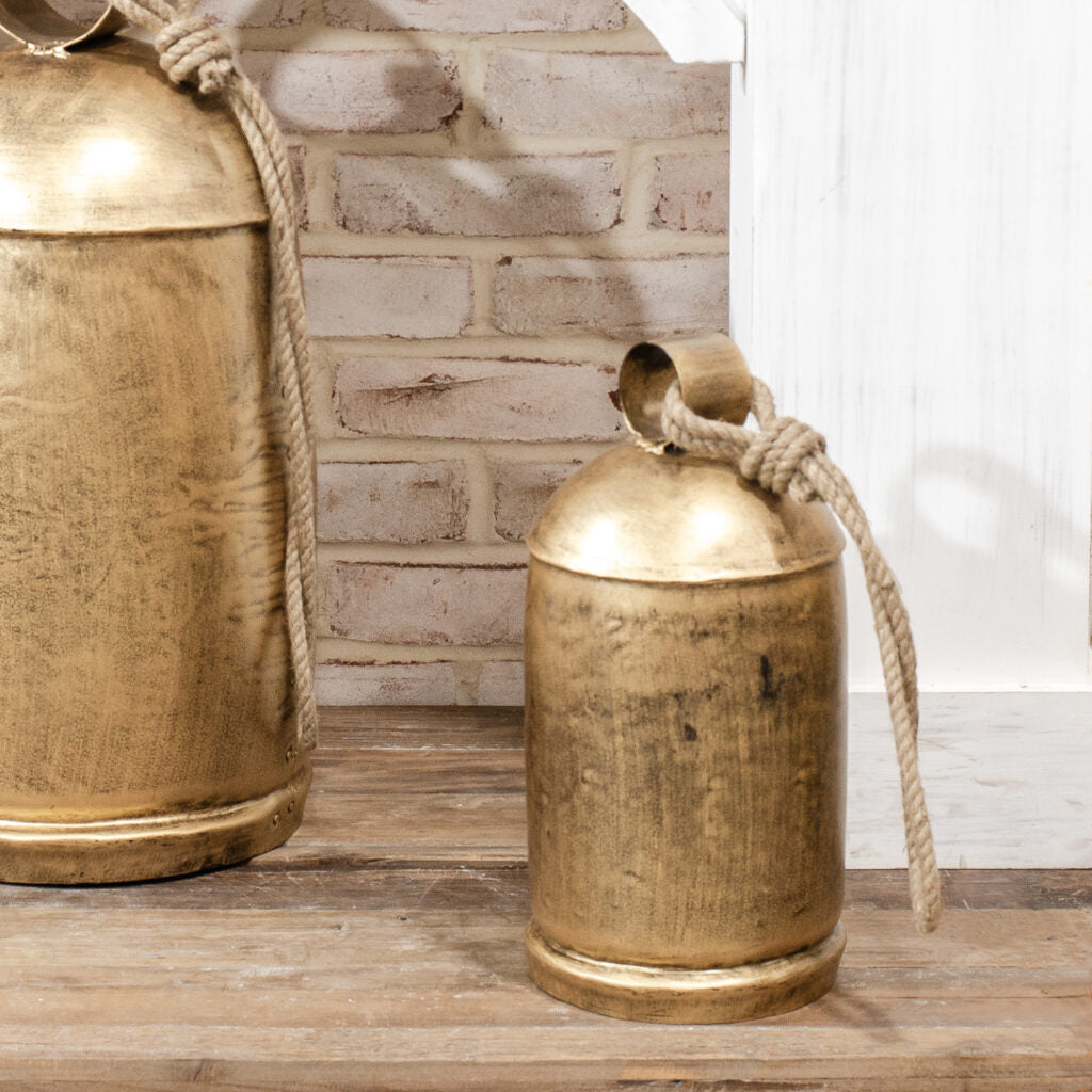 Jumbo Antique Gold Cow Bell 16