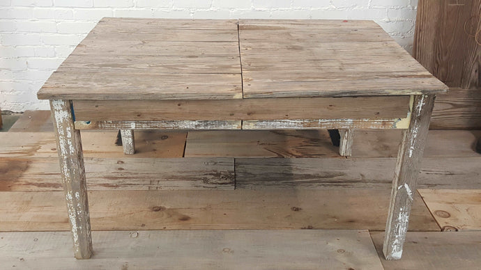 Antique Farmhouse Coffee Table Chippy White/Yellow | Vintage Character