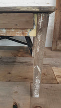 Load image into Gallery viewer, Antique Farmhouse Coffee Table Chippy White/Yellow | Vintage Character