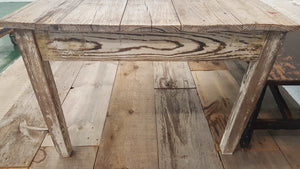 Antique Farmhouse Coffee Table Chippy White/Yellow | Vintage Character