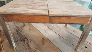 Antique Farmhouse Coffee Table Chippy White/Yellow | Vintage Character