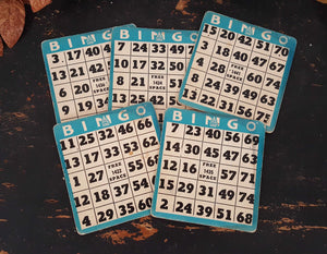 Antique Bingo Cards Blue/White