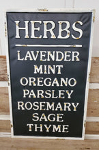 Load image into Gallery viewer, Embossed Metal Herbs Sign | Vintage Character