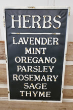Load image into Gallery viewer, Embossed Metal Herbs Sign