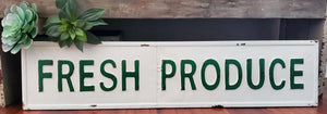 Embossed Metal "Fresh Produce" Sign | Vintage Character