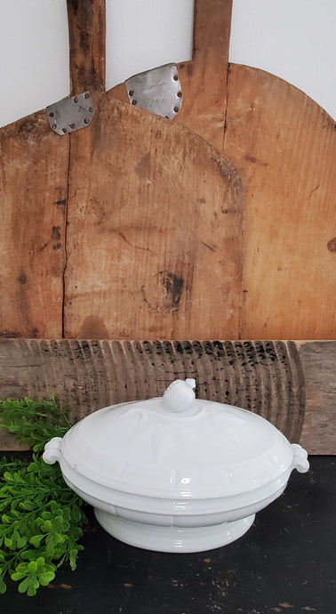 Antique White Ironstone Vegetable Dish | Vintage Character