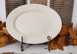 Antique White/Ivory Ironstone Platter | Vintage Character