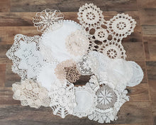 Load image into Gallery viewer, Vintage Lot of 20 White/Ivory Doilies Linens #12
