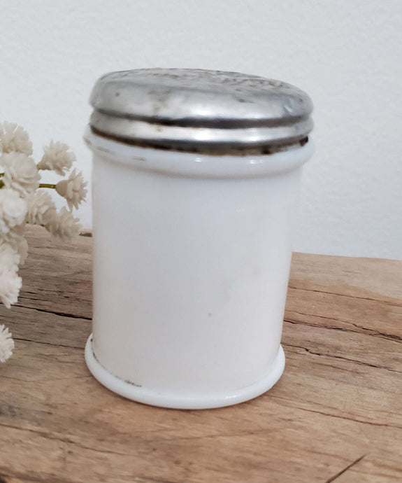 Antique McBrady & Co. Milk Glass Jar | Vintage Character