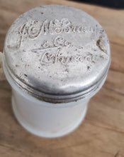 Load image into Gallery viewer, Antique McBrady &amp; Co. Milk Glass Jar
