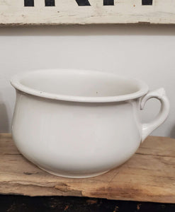 Antique White Ironstone Chamber Pot | Vintage Character