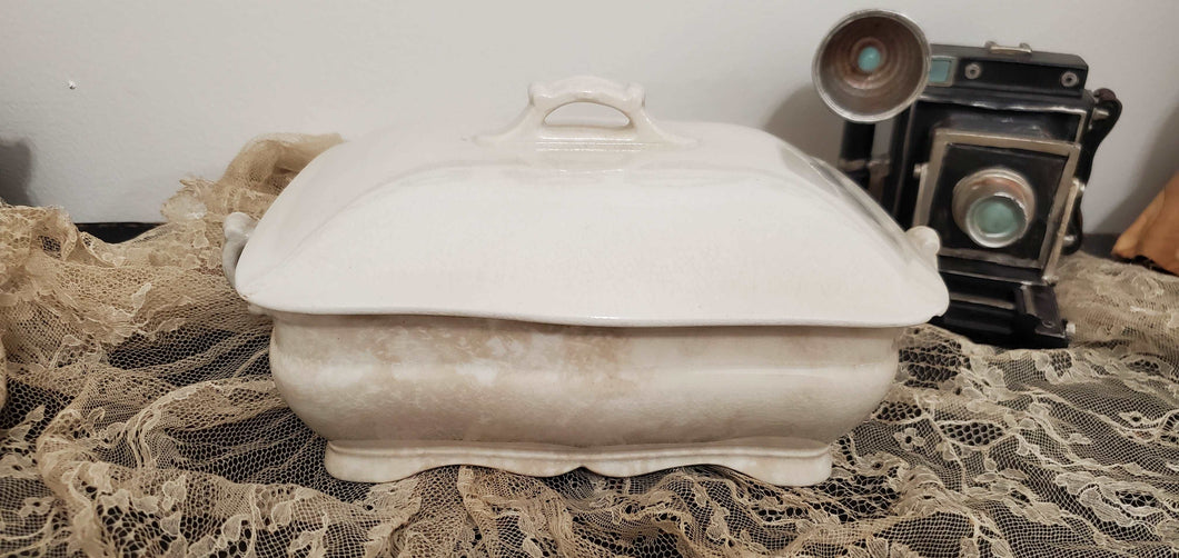 Antique Stained Covered Candy Dish w/ Lid