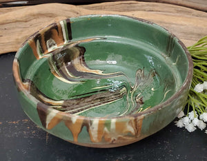 Hungarian Cottage Crafted Small Green Bowl