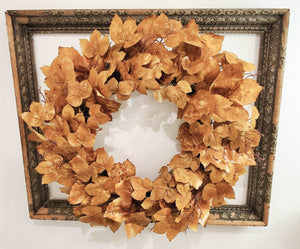 Old Maple Leaves 28"  Fall Wreath Aged Dried Leaves Decor | Vintage Character