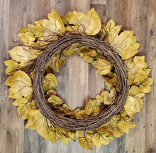 Load image into Gallery viewer, Old Maple Leaves 28&quot;  Fall Wreath Aged Dried Leaves Decor | Vintage Character