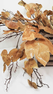 Old Maple Leaves 48" Fall Stem/Spray/Branch Aged Dried Leaves | Vintage Character