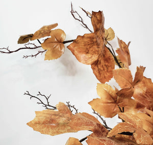 Old Maple Leaves 48" Stem/Spray/Branch Fall Bundle of 7 Aged Dried Leaves | Vintage Character