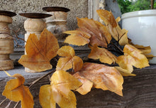 Load image into Gallery viewer, Old Maple Leaves 48&quot; Fall Stem/Spray/Branch Aged Dried Leaves | Vintage Character