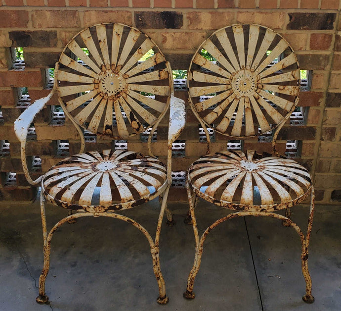 Antique Original Francois Carre Sunburst Garden Chairs~Free Shipping~ | Vintage Character
