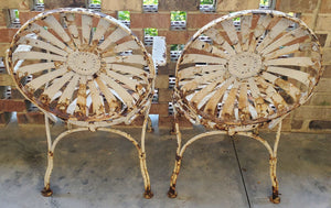 Antique Original Francois Carre Sunburst Garden Chairs~Free Shipping~