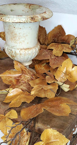 Old Maple Leaves 48" Stem/Spray/Branch Fall Bundle of 7 Aged Dried Leaves | Vintage Character