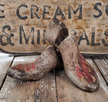 Load image into Gallery viewer, Antique Wooden Shoe Mold Set of 2~Gray | Vintage Character