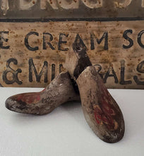 Load image into Gallery viewer, Antique Wooden Shoe Mold Set of 2~Gray | Vintage Character