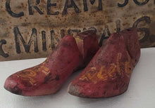 Load image into Gallery viewer, Antique Wooden Shoe Mold Set of 2~Red