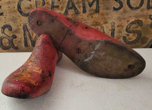 Load image into Gallery viewer, Antique Wooden Shoe Mold Set of 2~Red | Vintage Character