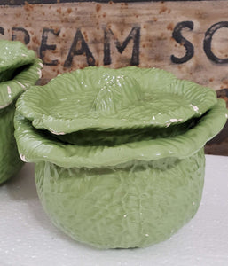 Antique Green Cabbage Bowl Set