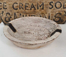 Load image into Gallery viewer, Antique White Wash Small Dough Bowl | Vintage Character
