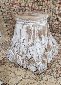 Antique Wood Pillar Base | Vintage Character