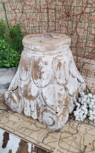 Antique Wood Pillar Base | Vintage Character