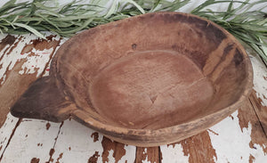 Antique X Large Round Wooden Dough Bowl | Vintage Character