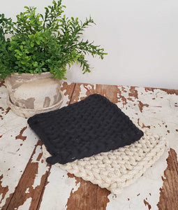 Hand Woven Crochet Pot Holder Set of 2 | Vintage Character