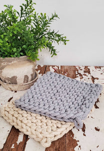 Hand Woven Crochet Pot Holder Set of 2 | Vintage Character