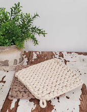 Load image into Gallery viewer, Hand Woven Crochet Pot Holder Set of 2 | Vintage Character