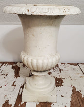 Load image into Gallery viewer, Antique 19th Century Cast Iron White Urn Planter | Vintage Character