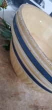 Load image into Gallery viewer, Antique Primitive Yellow Ware Blue Striped Mixing Bowl | Vintage Character