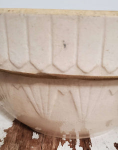 Antique Primitive Picket Fence Stoneware Mixing Bowl