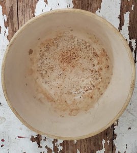 Antique Primitive Picket Fence Stoneware Mixing Bowl