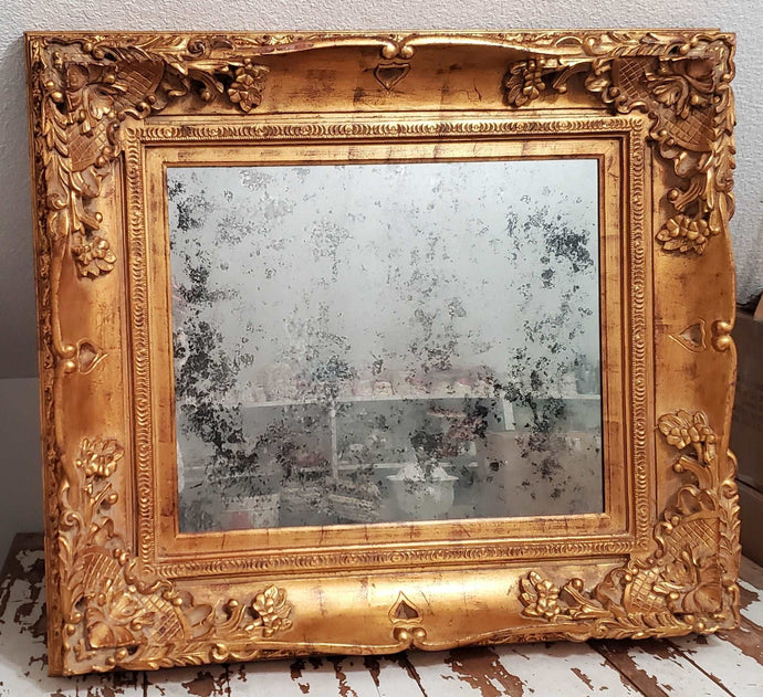 Antique Gold Ornate Mirrored Frame