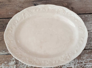 Antique Ivory Stained Ironstone Platter