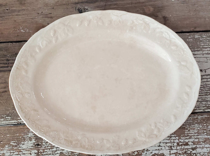 Antique Ivory Stained Ironstone Platter