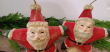 Load image into Gallery viewer, Antique Santa Candle set of 2