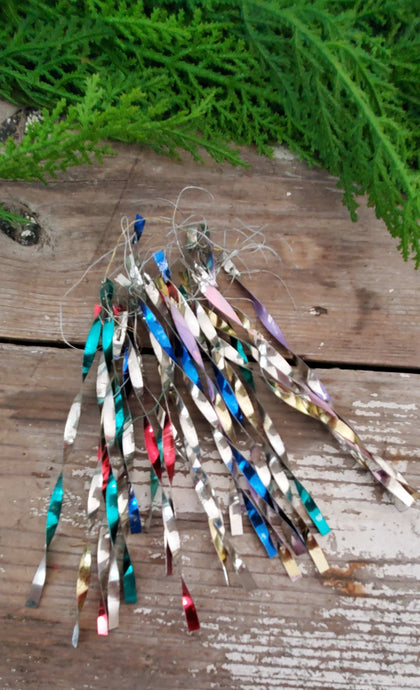 Vintage 1950's Metal Colored Icicle Ornaments 24