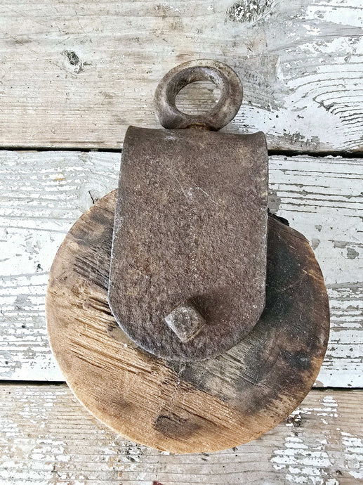 Antique Wood Pully